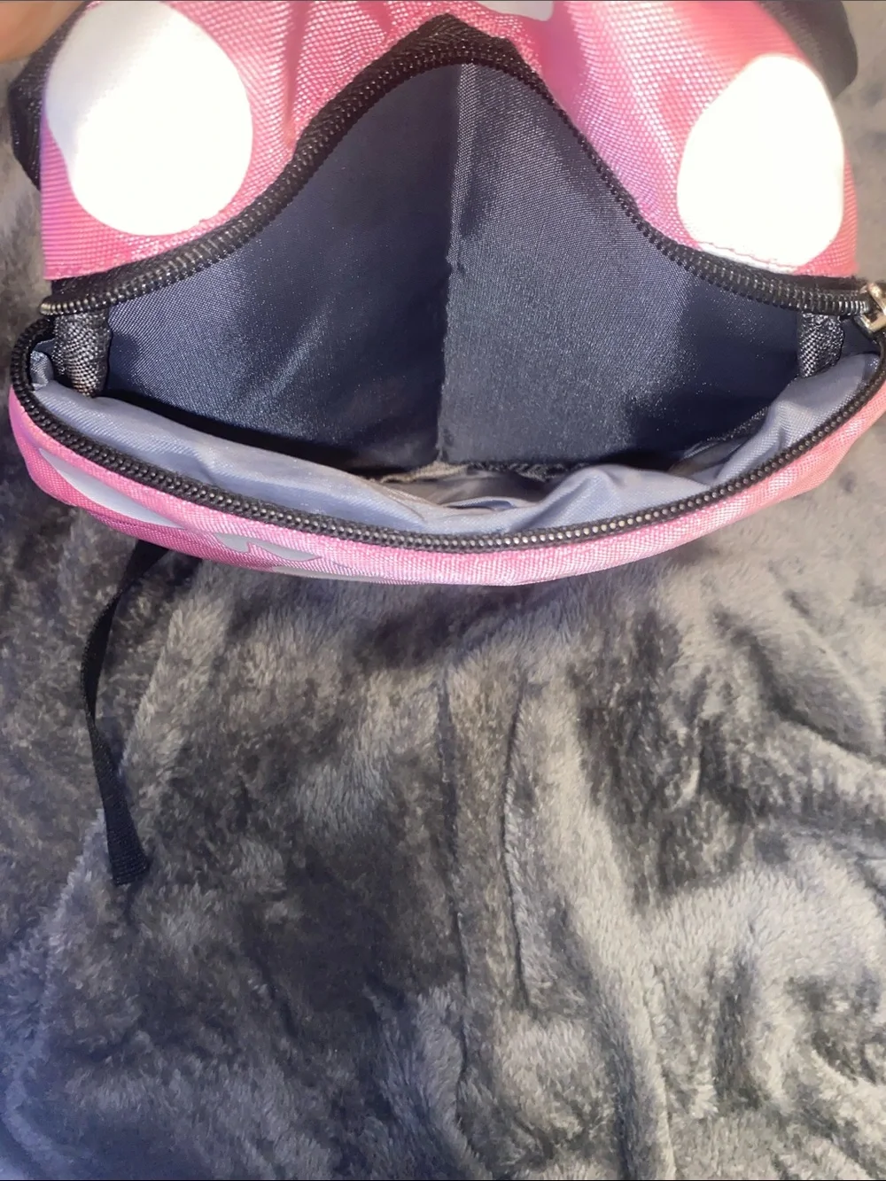 MI-NI Pink Polka Dot Kids Backpack with Bow and Ear Detail